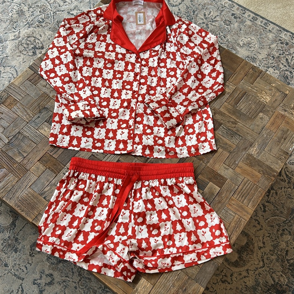 Vestique Catnap Christmas Holiday Pajama Set Size Large NWT